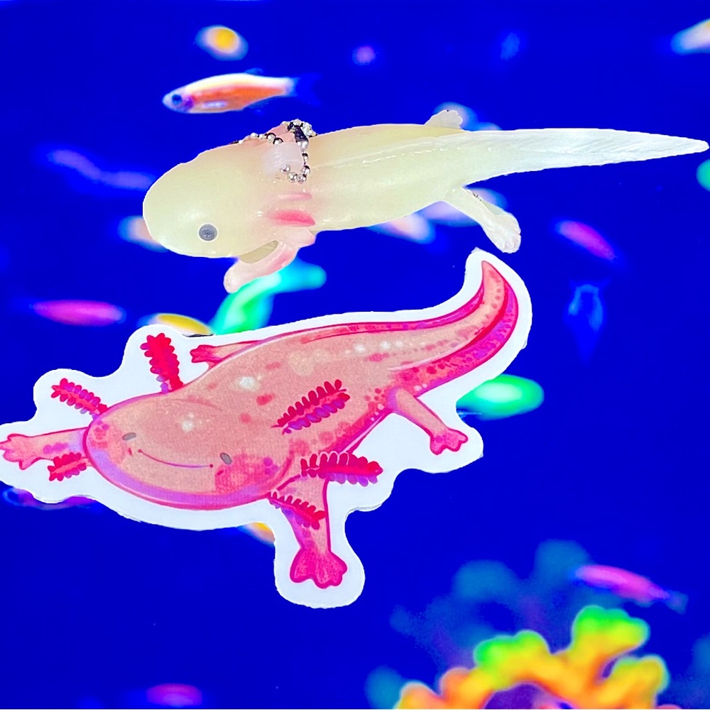 FLATSalotl Axolotl Crazy Trending WaterProof Single Decor Accent Sticker